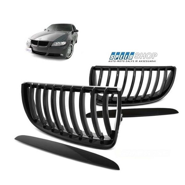 BMW 3 (E90-E91) juodos blizgios grotelės 